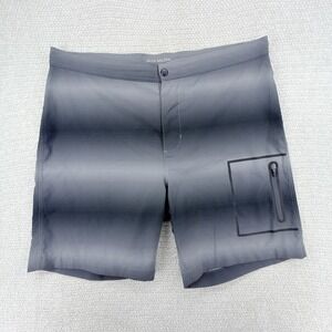Mack Weldon Board Shorts Mens 39/40 Gray Ombré Zip Pockets Lightweight Surf Swim